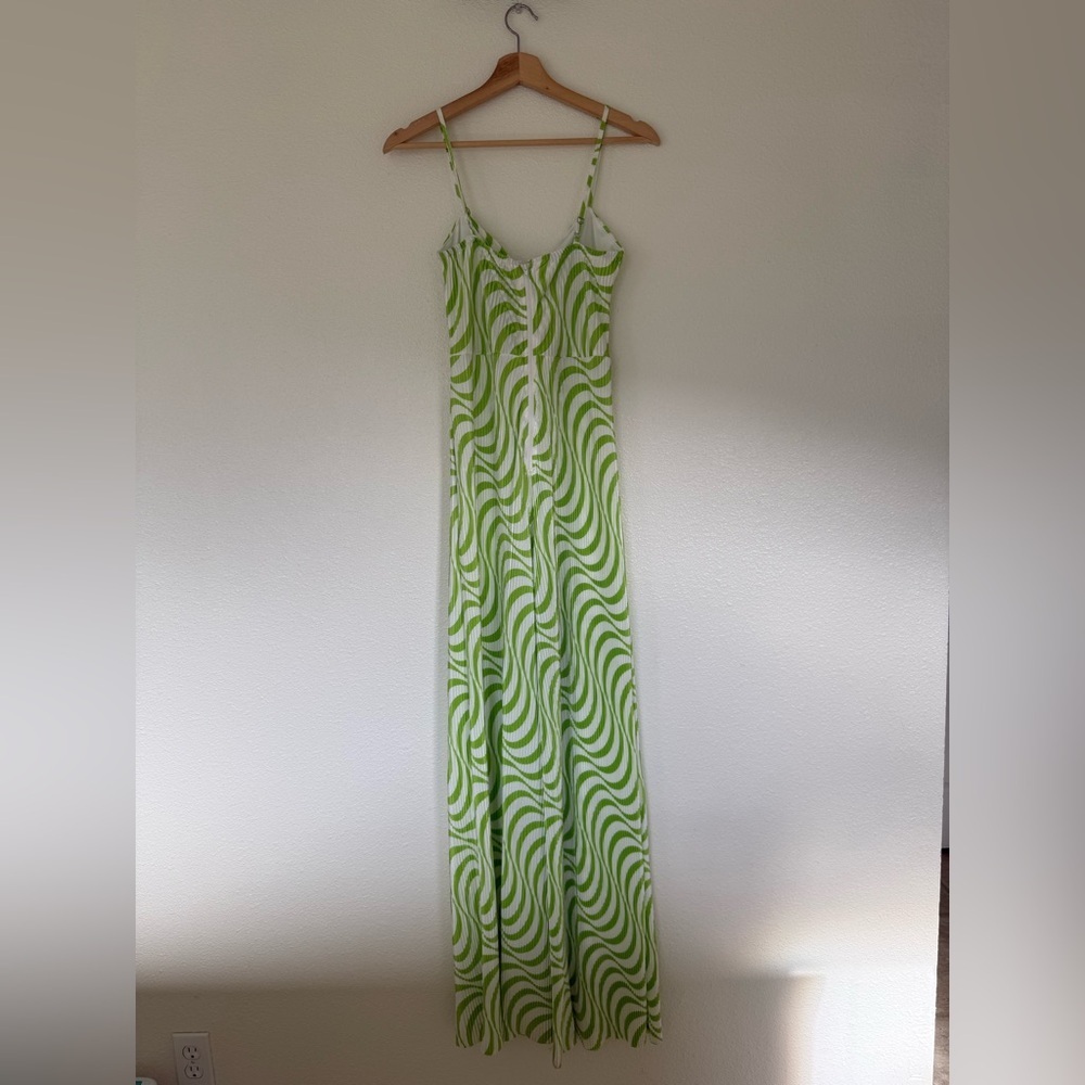 L'Amorae Wave Plisse Twist Cut Out Cami Wide Leg Jumpsuit - Picture 7 of 12